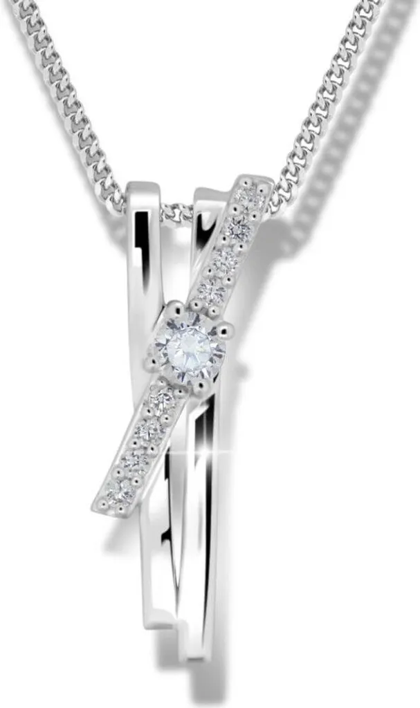 Collier en argent M41098 brillant - Finition rhodiée et design géométrique