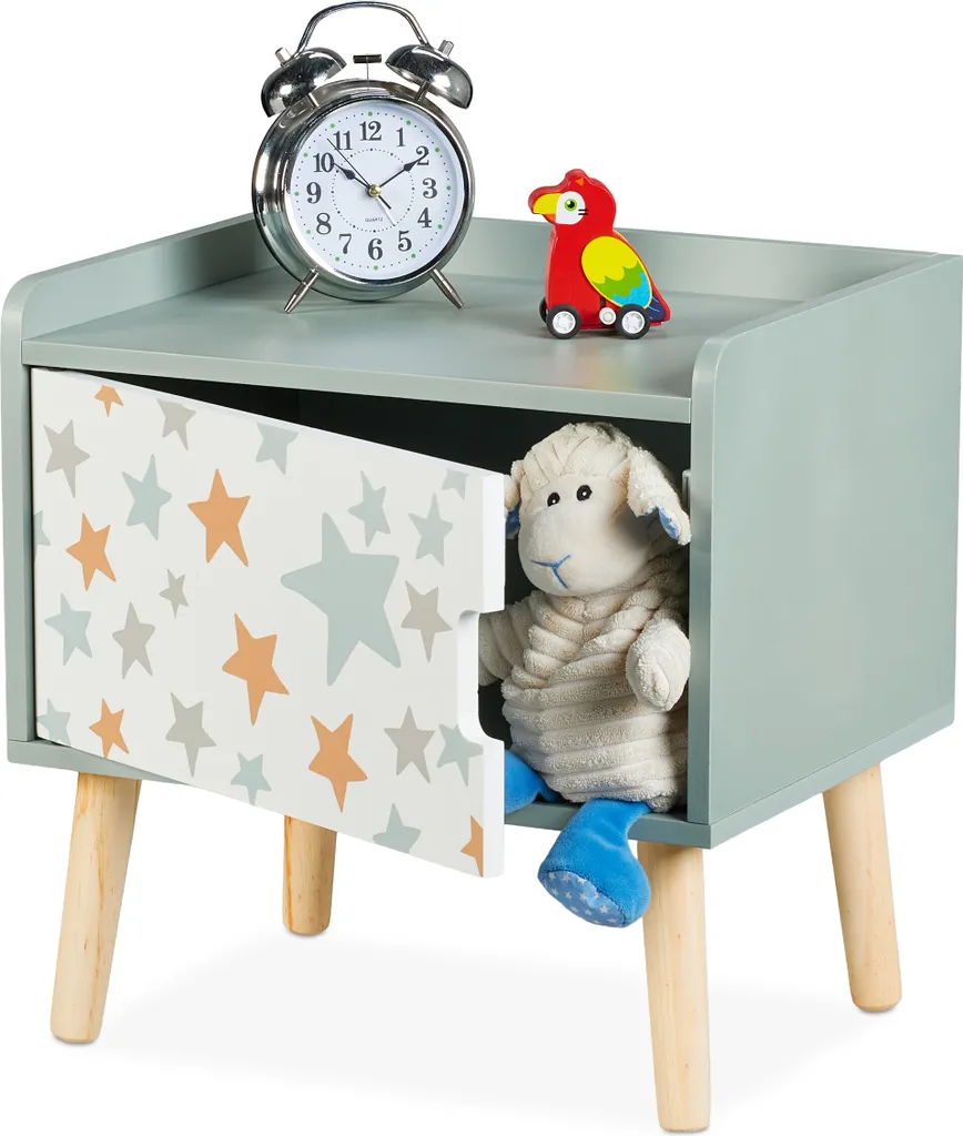 Comodino Relaxdays Bianco Rosa per Bambini - Salvaspazio