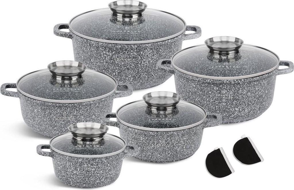10-teiliges Luxus-Pfannenset aus geschmiedetem Aluminium