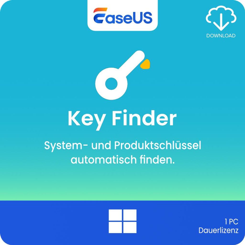 EaseUS Key Finder 4 (2026) / 1 PC / Dauerlizenz / Win / Lizenz per E-Mail