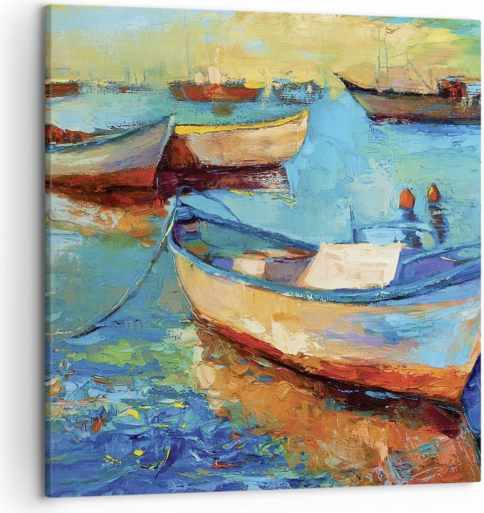Bild auf Leinwand - Leinwandbild - Einteilig - £ódŸ Hafen Bunt - 50x50cm - Wand Bild - Wanddeko - Wandbilder - Leinwanddruck - Bilder - Wanddeko...