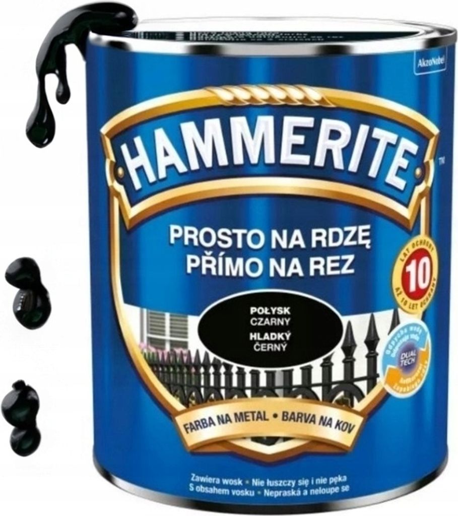 Gerade rostbeständige Metallfarbe schwarz glänzend 2,5 l