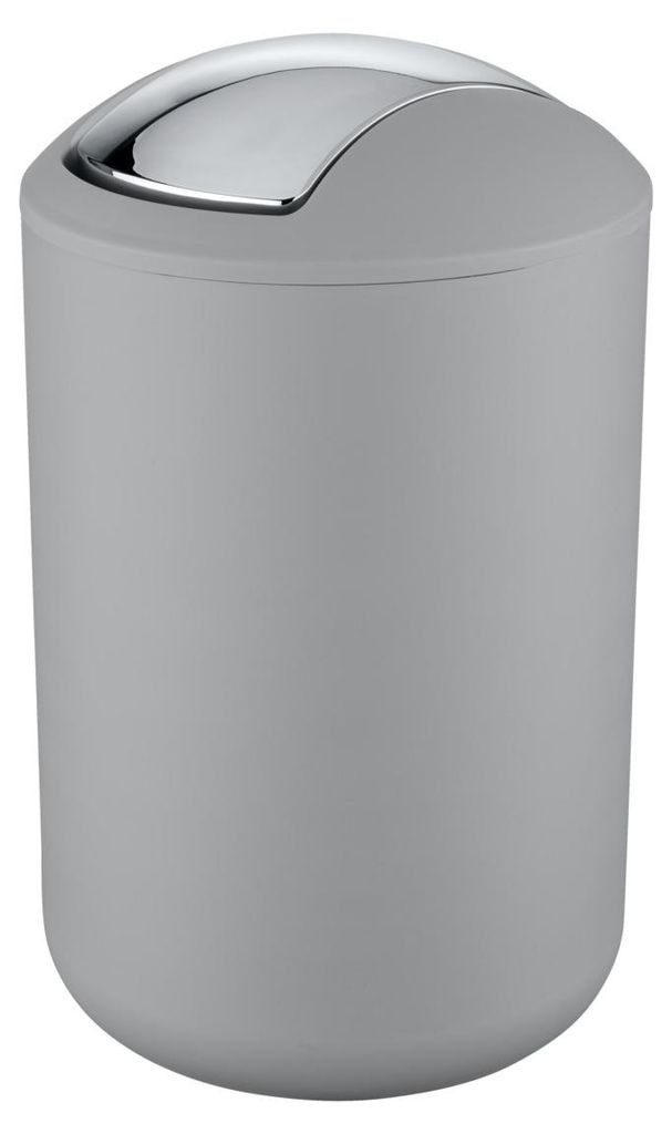 WENKO wiadro z uchylną pokrywą Brasil szare 6,5 L śmieci Zdjęcie produktu 