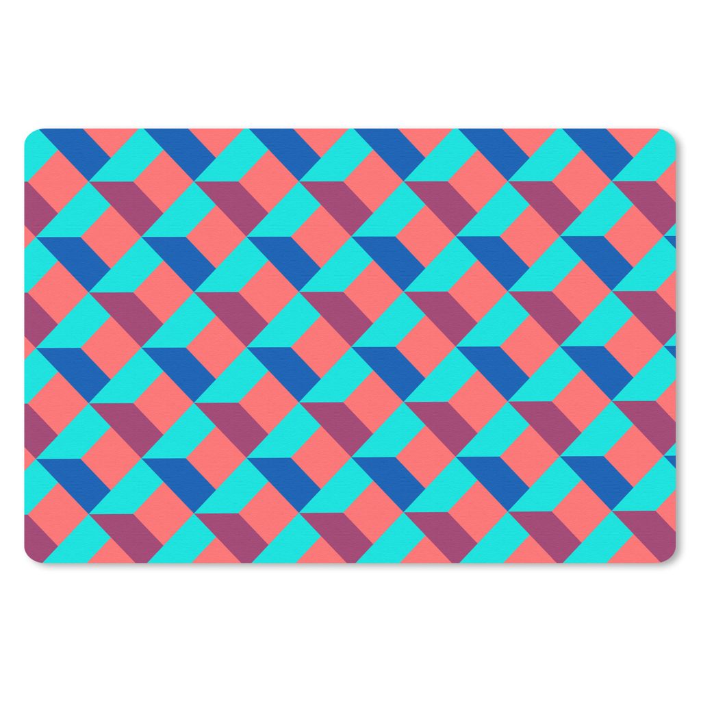 MuchoWow Schreibtischunterlage Blöcke - Muster - 3D 60x40 cm - XXL Mauspad - Großes Mauspad