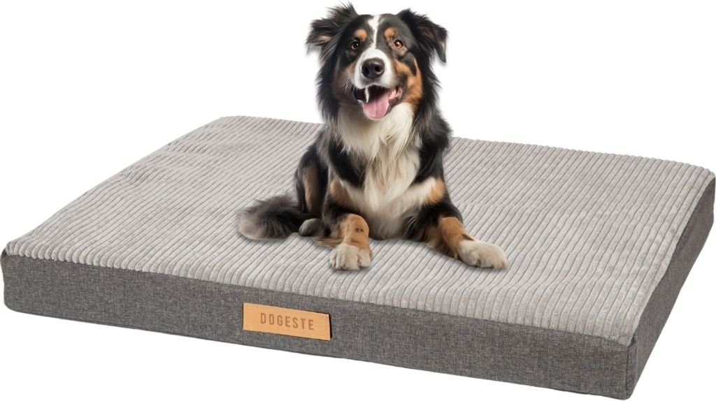 Orthopädisches Extra großes Hundebett, Gelenkschonend Hundematte, Hundematratze mit Waschbarer Abdeckung XXL grau