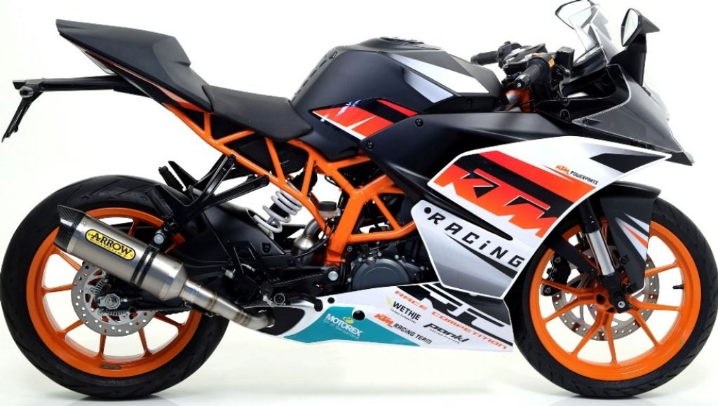 ARROW Auspuff THUNDER für KTM 125RC / 390RC / 390 Duke 2013-2016, Titan (Nur mit ARROW Zwischenrohr)
