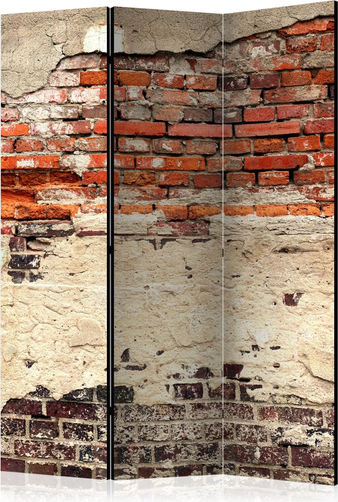 3-teiliger Doppelseitiger Vlies Paravent - City History 135x172 cm Muster f-A-0503-z-b