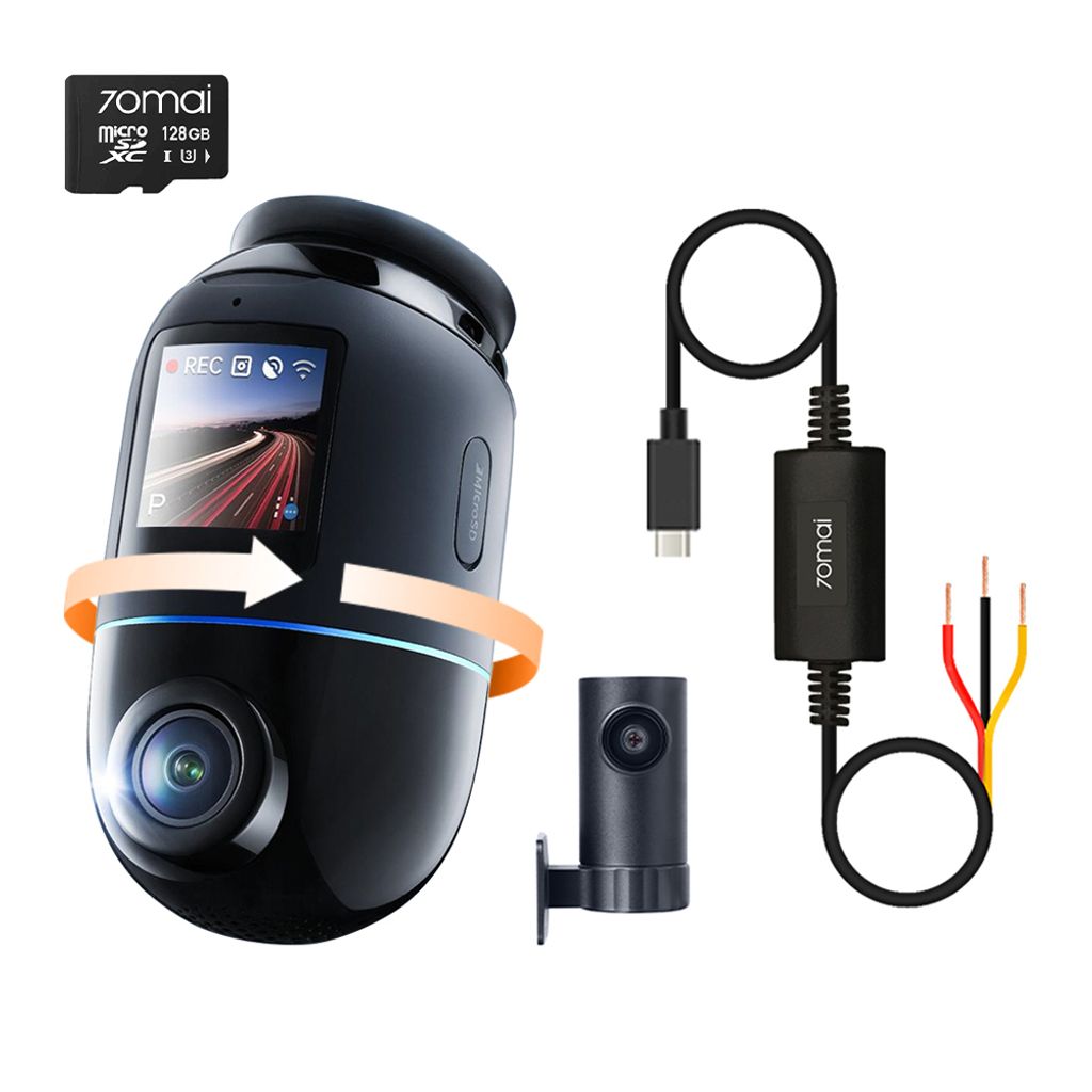 70mai Dashcam 4K Omni X800 + Heckkamera RC14 + Hardwire Kit UP03, Dashcam Auto Vorne und Hinten, inkl. 128 GB SD-Karte