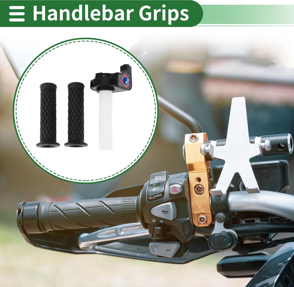 7/8" 22mm 15/16" 24mm Motorrad Lenkergriffe Abdeckung Kit rutschfeste Gummigriffe für Motorrad Roller Fahrrad ATV Schwarzton 1 Satz