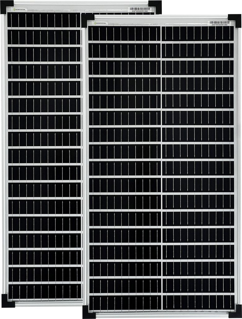 2x 50 Watt monokristallin Solarmodule Solarpanele Wohnmobil Garten Camping
