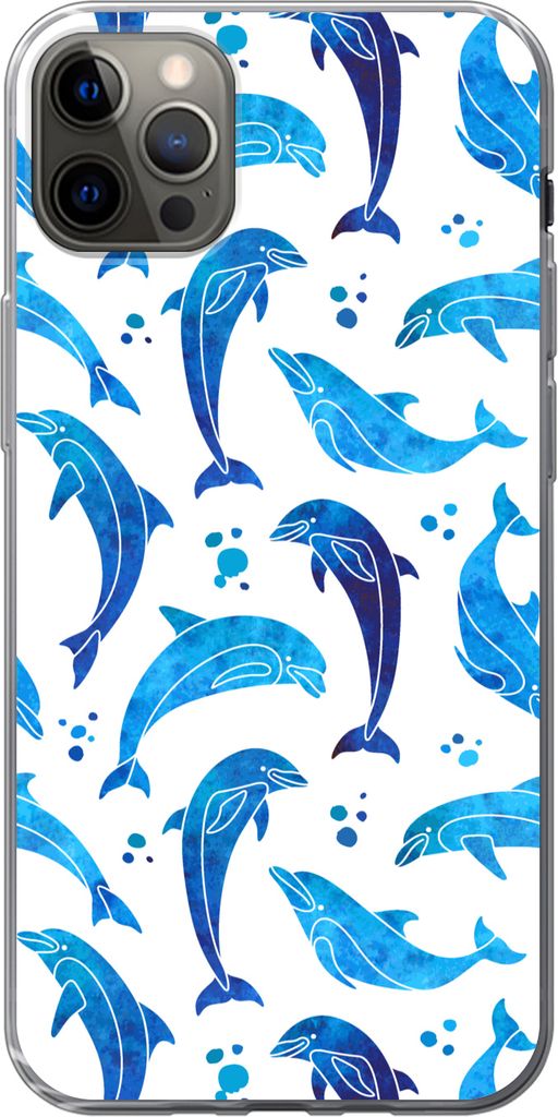 MuchoWow Handyhülle Schutzhülle Hülle für Telefoonhoesje iPhone 13 Pro Max Mädchen - Delphin - Tiere - Muster - Mädchen - Kinder - Kinder S...