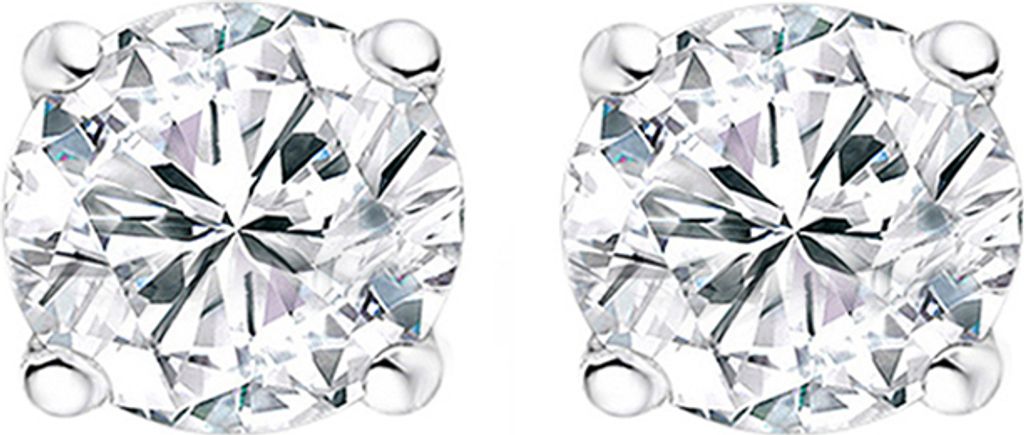 New Bling 9NB-1323 Zilveren Oorbellen met Zirkonia - Oorknopjes - Zirkonia - 7mm - Rhodium - Zilver