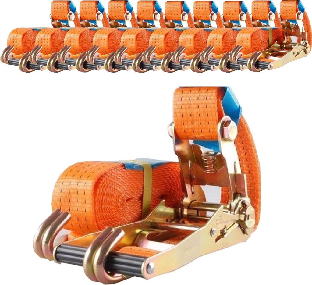 10x Profi Ratschen Spanngurt Spanngurte Zurrgurt 2-tlg 6m 4t 4to 4000kg ORANGE