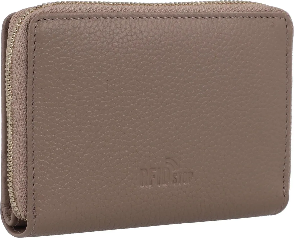Porte-monnaie Picard Java 1 anti-encombrement en cuir véritable Taupe