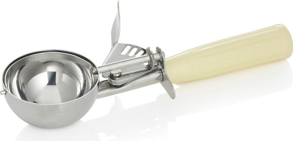 Portionierer, 22 cm, Ø 6,5 cm, cremefarbener Griff, Chromnickelstahl 18/8/Polypropylen