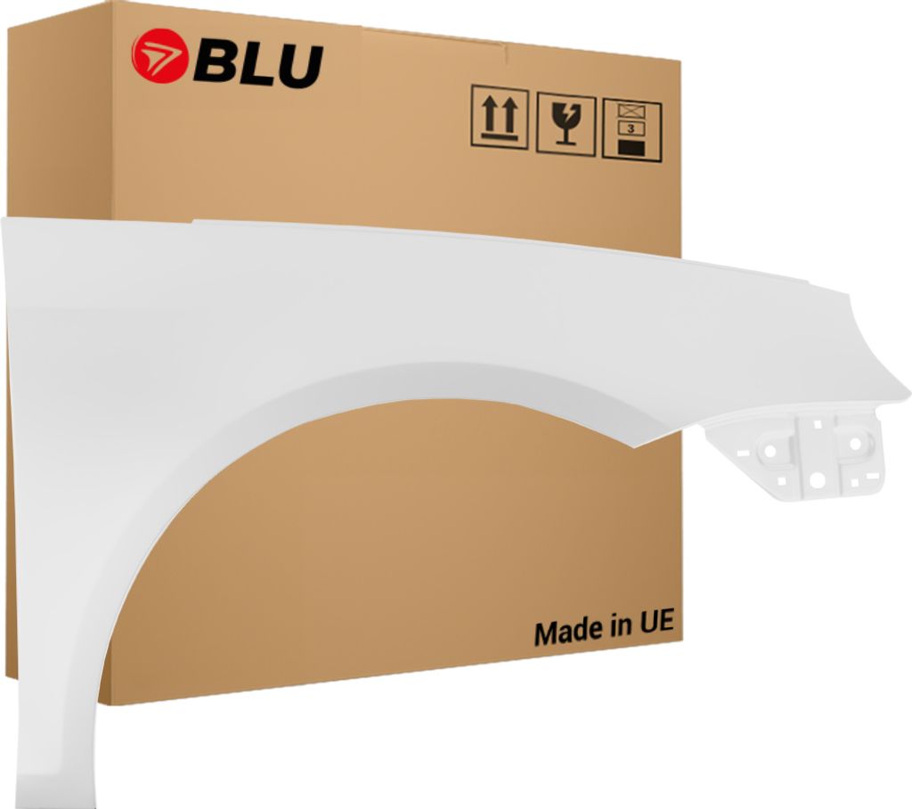 BLU Kotflügel Passend für VW Volkswagen Eos LB9A Rechts Weiss SilberEssenz | 2006-2015 | Vorderseite Vorne | Lackiert | Einbaufertig