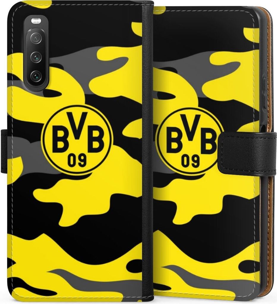 DeinDesign Klapphülle für Sony Xperia 10 IV Handytasche Lederhülle Tasche BVB Borussia Dortmund Fanartikel