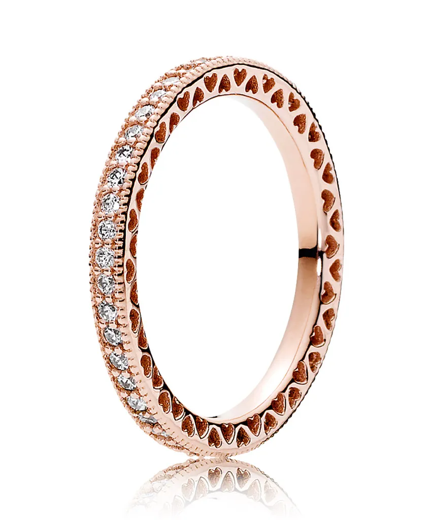 Bague Pandora Argent Cadeau Femme Idéal Scintillement et cœurs T52