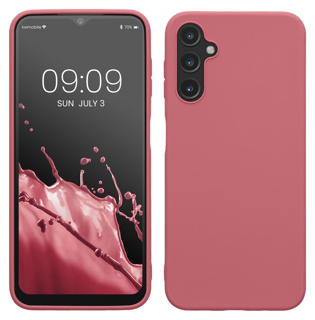 kwmobile Handyhülle für Samsung Galaxy A14 5G Hülle - TPU Case - Kabelloses Laden - Schutzhülle Cover in Dark Rose