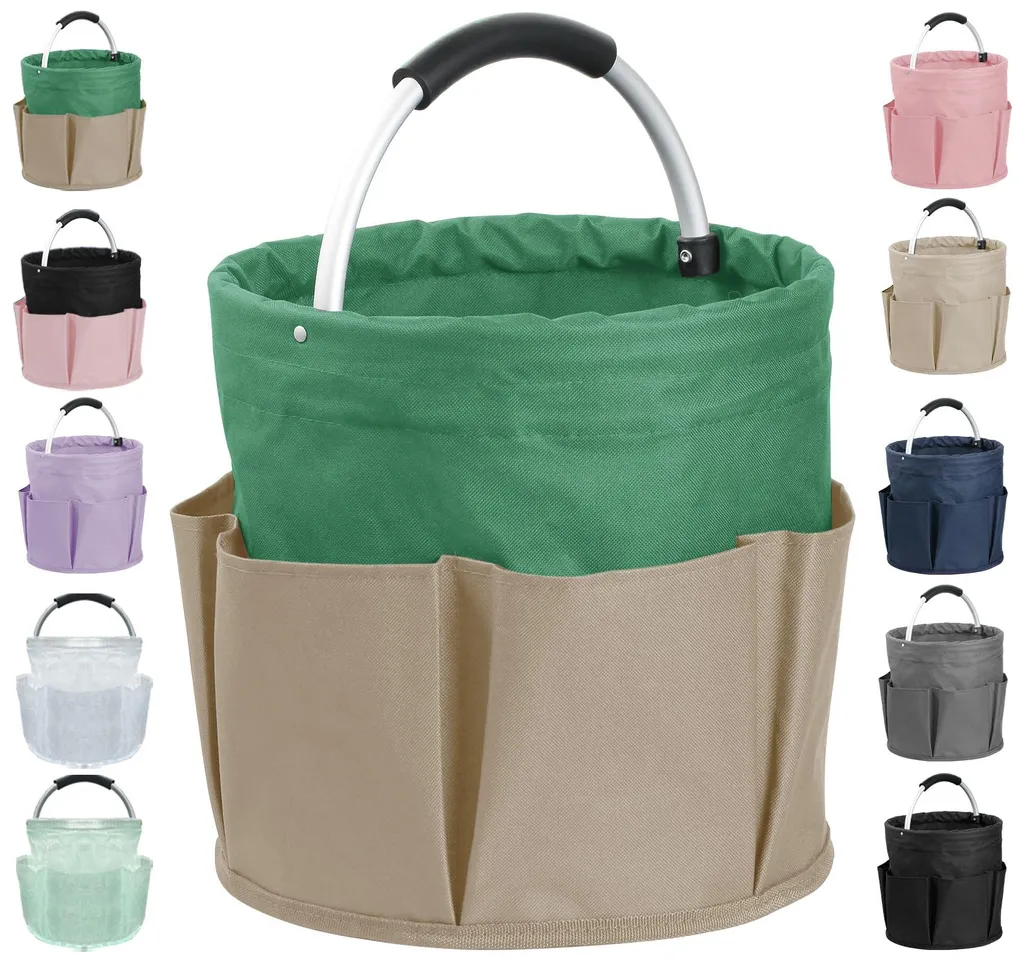 Panier de rangement multifonctionnel extérieur 6 poches tissu Oxford kaki