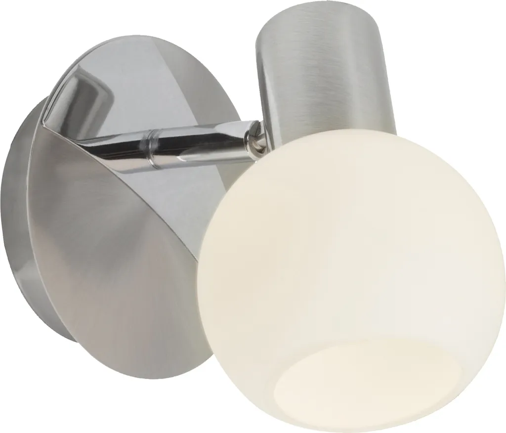 Spot mural Tiara Brilliant E14 40W en fer blanc et verre orientable