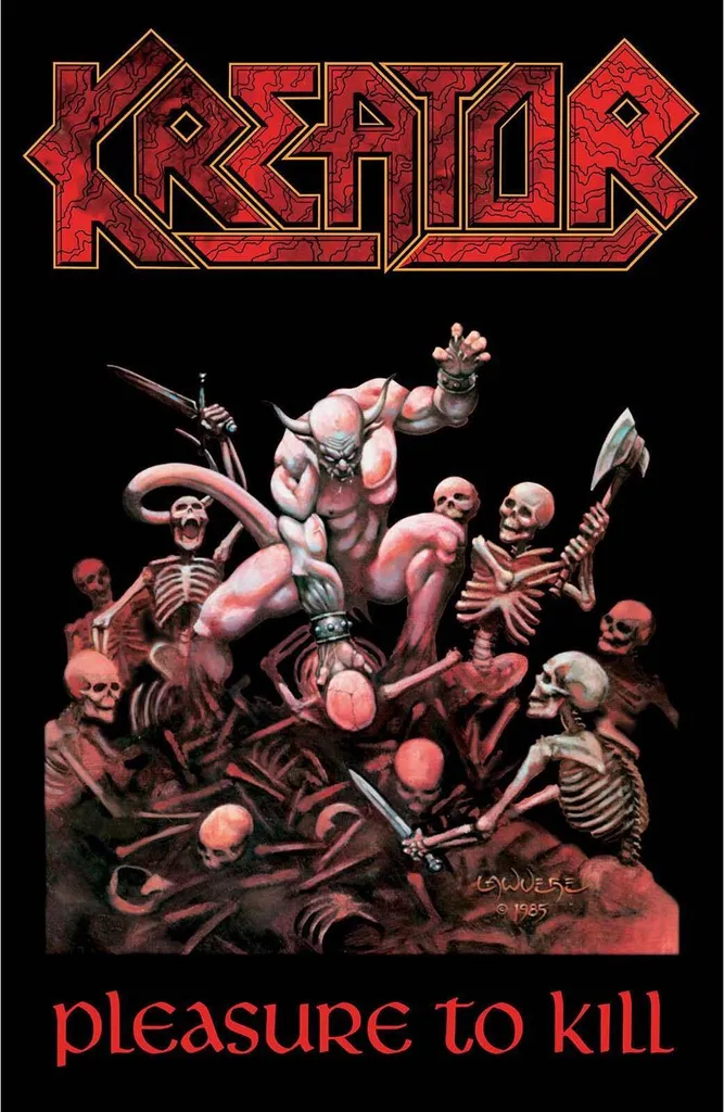 Kreator Poster Pleasure To Kill Tissu RO6225 Noir et Rouge 106x70 cm