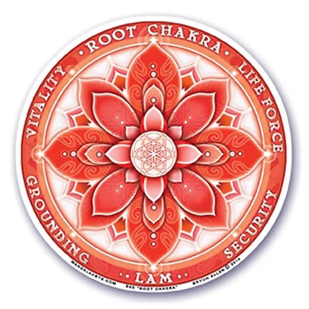 Fensteraufkleber 1. Chakra (Muladhara) – 4er-Set – 10,5 cm