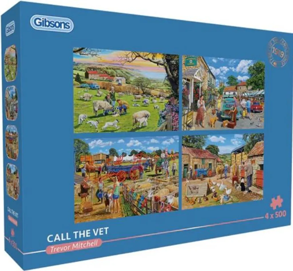 Gibsons Call the Vet Puzzle 4x500 Pièces en Carton Recyclé Qualité Pro