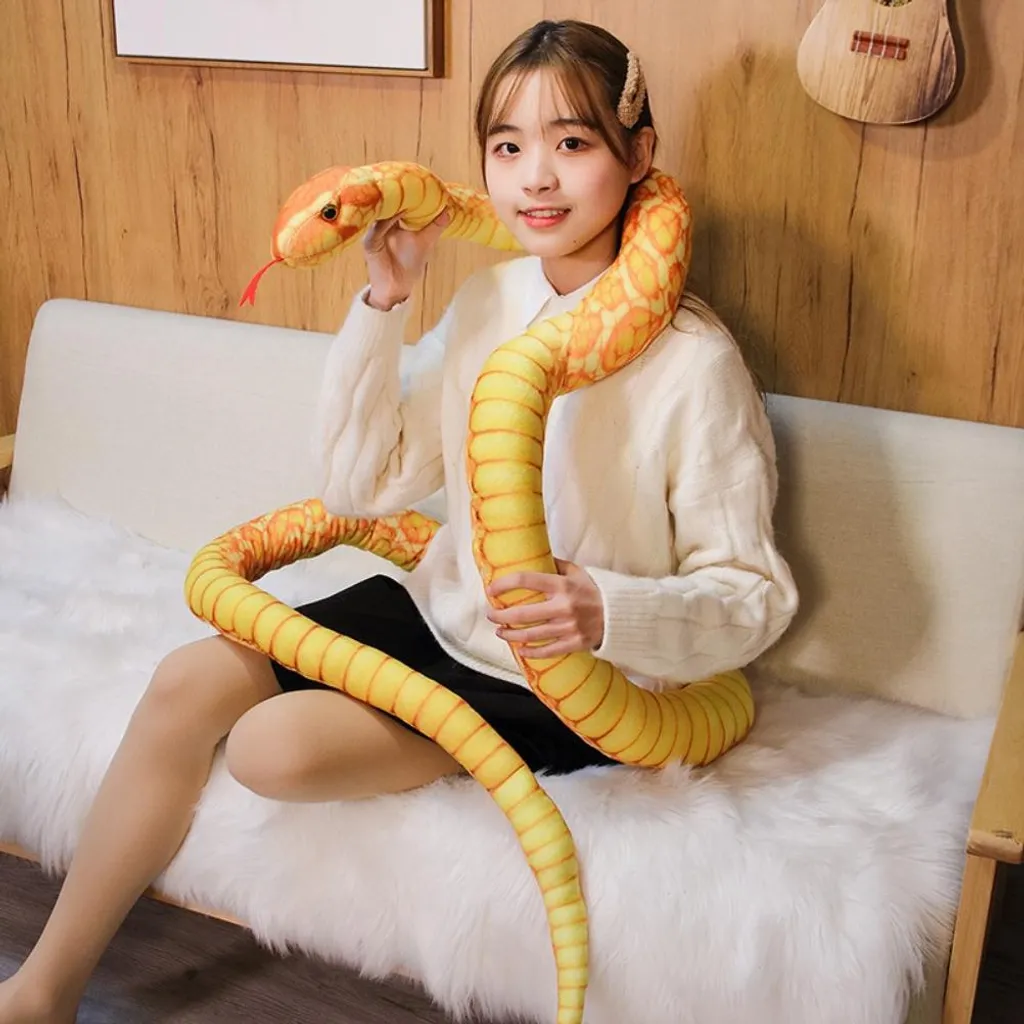 Python en Peluche Douce 300cm - Finition Réaliste et Longueur XL