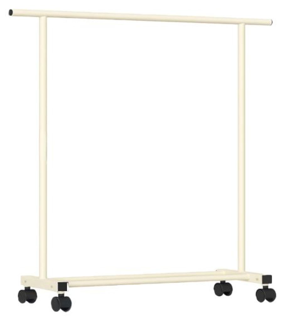 Wieszak Na Ubrania Stojący Na Kółkach 143X40X120Cm Kremowy Zdjęcie produktu 