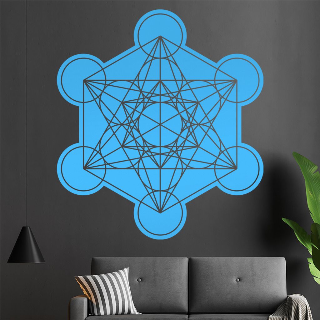 Metatron Würfel Wandtattoo in 6 Größen - Wandaufkleber Wall Sticker - Dekoration, Küche, Wohnzimmer, Schlafzimmer, Badezimmer