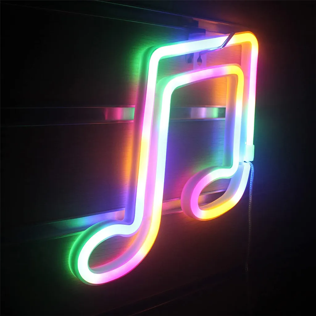 Luce Notturna Neon Bambini Musica: Lampada LED Sicura per Cameretta