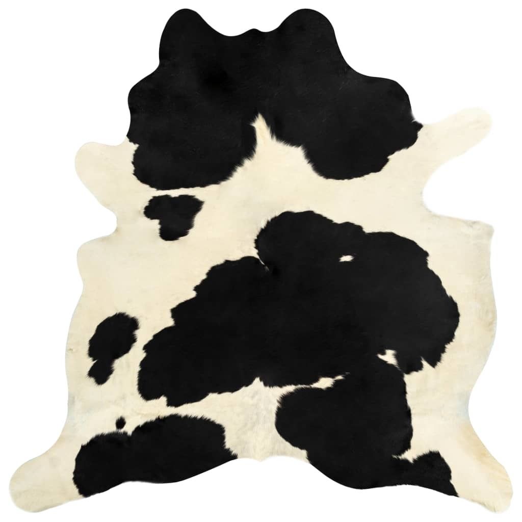 Tappeto in vera pelle bovina bianca e nera 180x220 cm Immagine del prodotto 