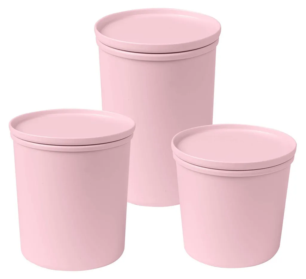 AWAVE® Set 3 Contenitori Alimenti rPET Rosa 500/800/1000ml - Sostenibile