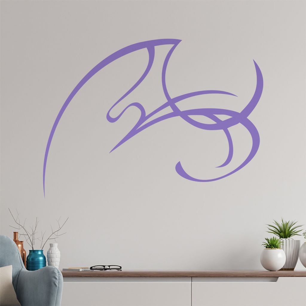 Tribal geschwungen Wandtattoo in 6 Größen - Wandaufkleber Wall Sticker - Dekoration, Küche, Wohnzimmer, Schlafzimmer, Badezimmer