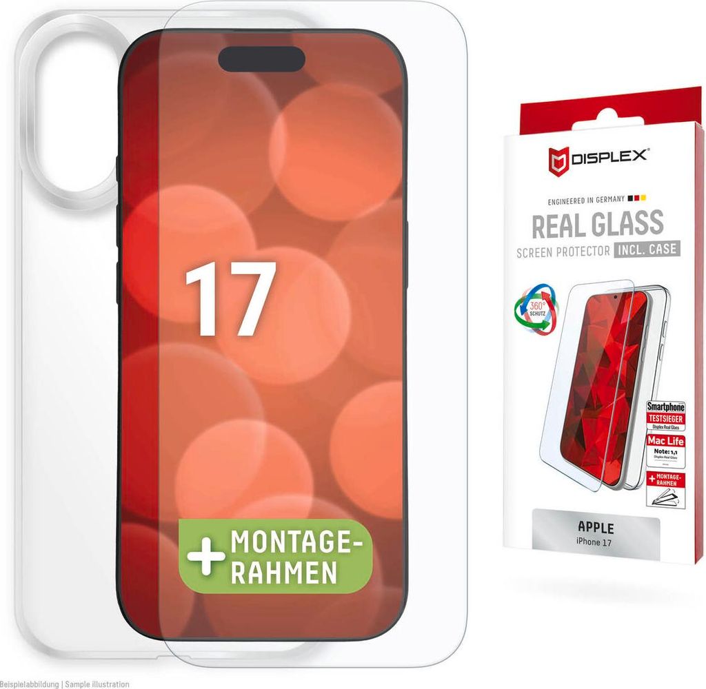 Displex Panzerglas + Schutzhülle für Apple iPhone 17, Produktbild 