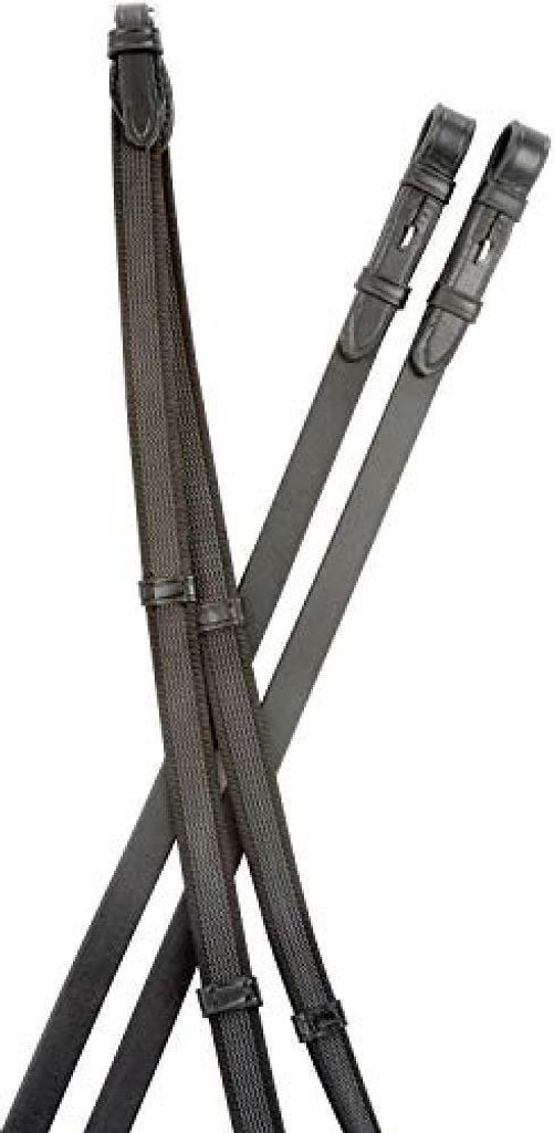 Collegiate Suregrip Lederzügel IV WB740 (137cm) (Schwarz)