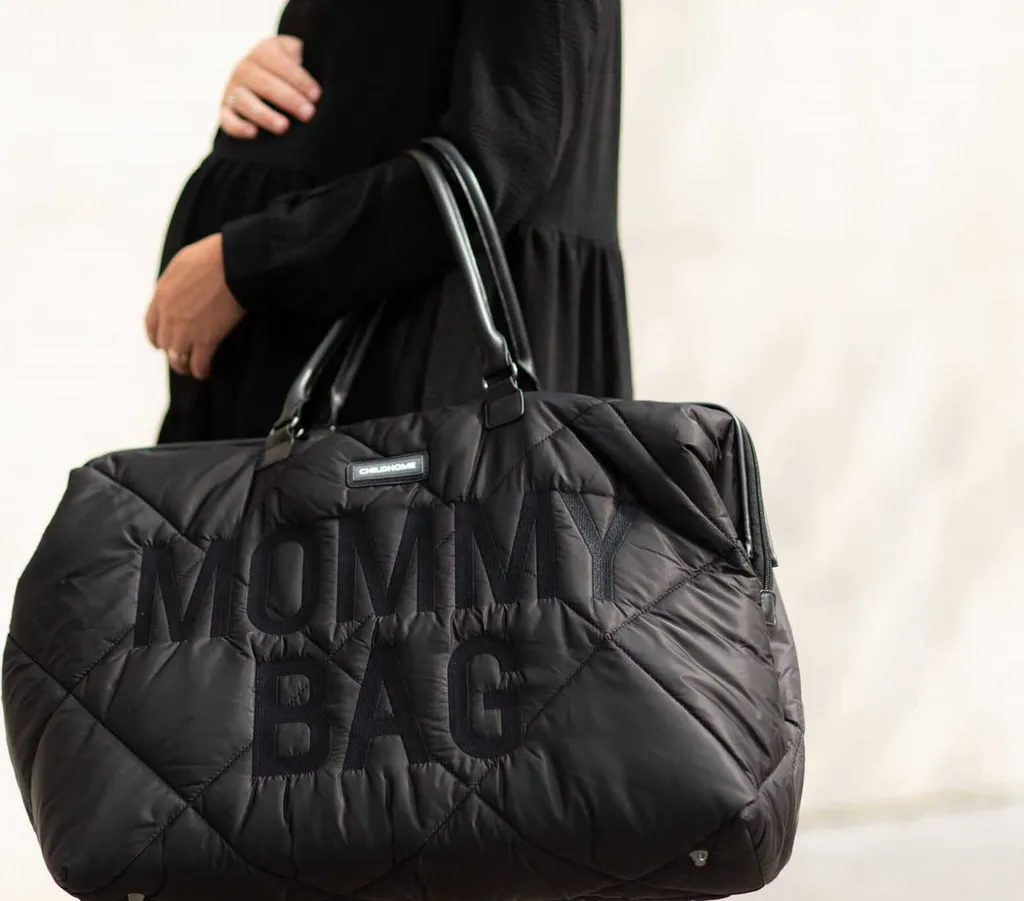 Sac à Langer Maternité Matelassé Noir pour Sorties et Week-end Bébé - 11