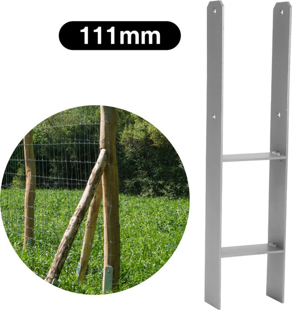 Yakimz H-Pfostenträger Pfostenanker 600mm Länge Langlebig Pfosten H-anker Bereite Vierkantholzpfosten Säulenfuß, für Carports Pfahlbauten Wild...