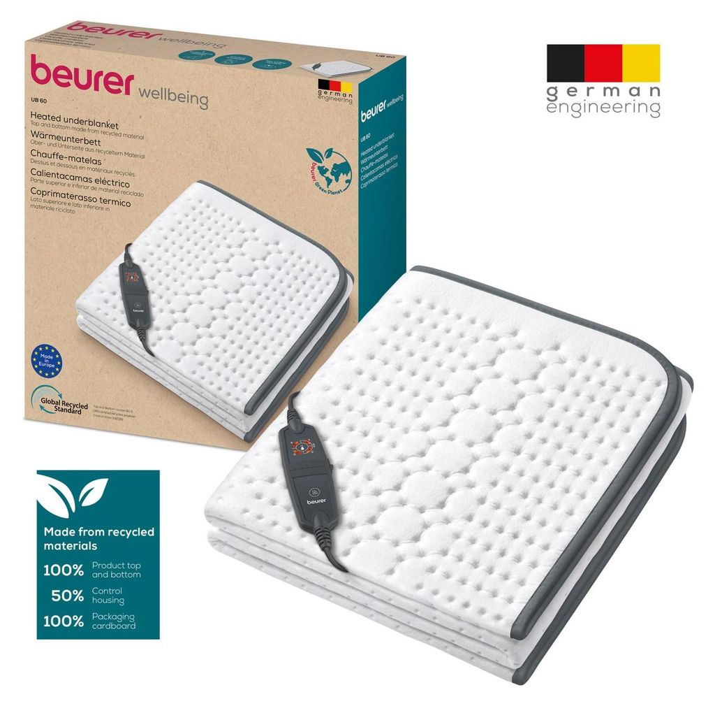 Beurer UB 60 Wärmeunterbett 60 W Weiß Fleece Produktbild 