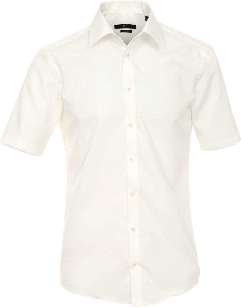 VENTI Herren Businesshemd Kurzarm Kent Modern-Fit Creme 39
