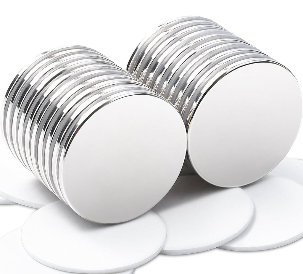 30 x 2 mm starke Magnete, selbstklebende starke Magnete, extra starke Neodym-Magnete, kleine runde Whiteboard-Magnete, starke Neodym-Magnete für W...