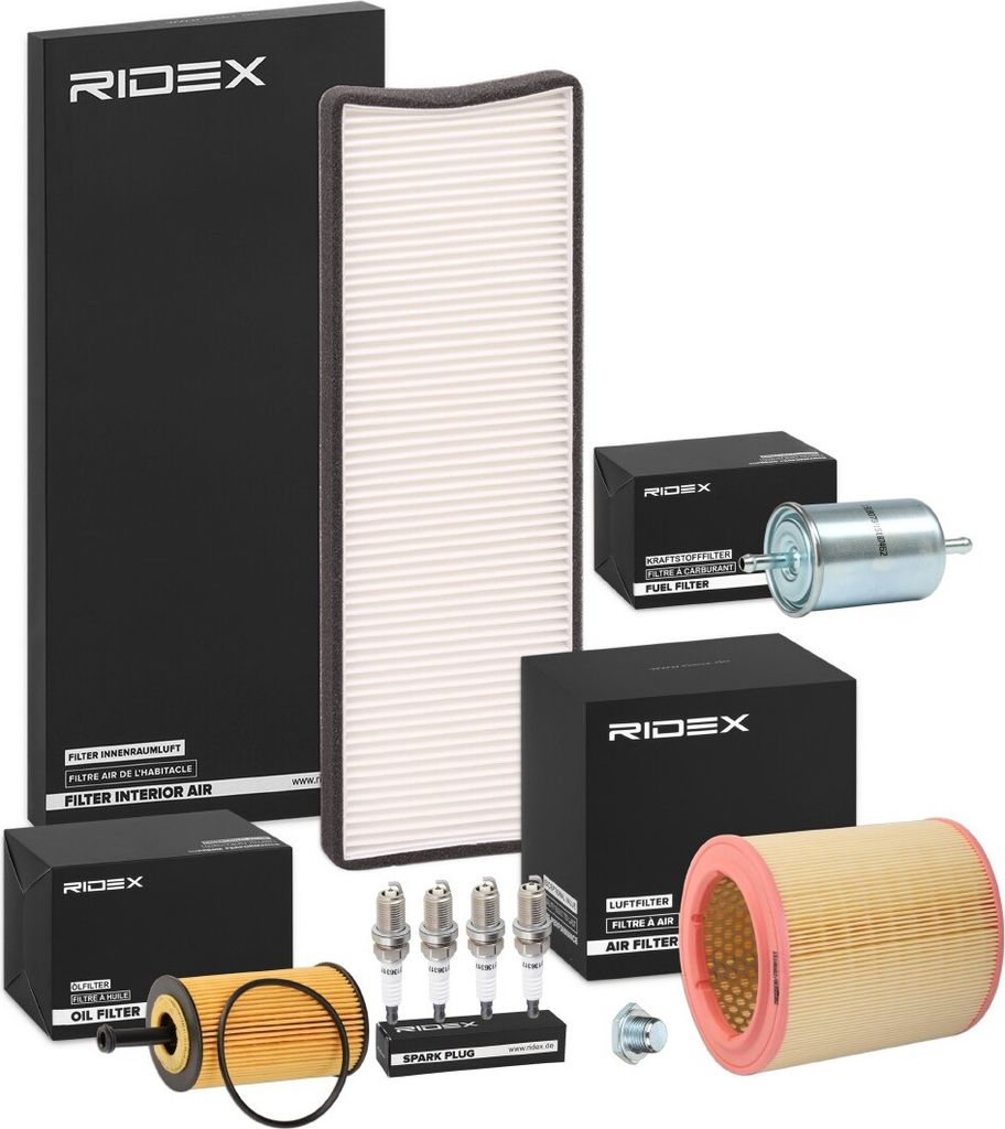 RIDEX Inspektionspaket Filterset passend für PEUGEOT 306 Schrägheck (7A, 7C, N3, N5) 306 Cabriolet (7D, N3, N5) 306 Break (7E, N3, N5) 306
