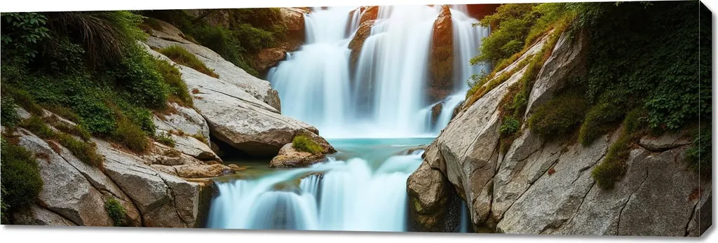 Wall Art Fontana 150x50 cm Quadro su Tela Panorama Soggiorno