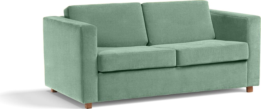 Narcisser Sofa 186cm mit Schlaffunktion, Zweisitzer auf Holzbeinen, Ausziehbare Couch