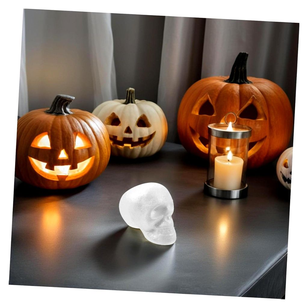 12stücke Weiße Schaumstoff-totenköpfe Für Halloween Klein Zum Bemalen Totenkopf-Dekorationen Für Party Und Festtagsdeko Leere Schaumstoff-tote...