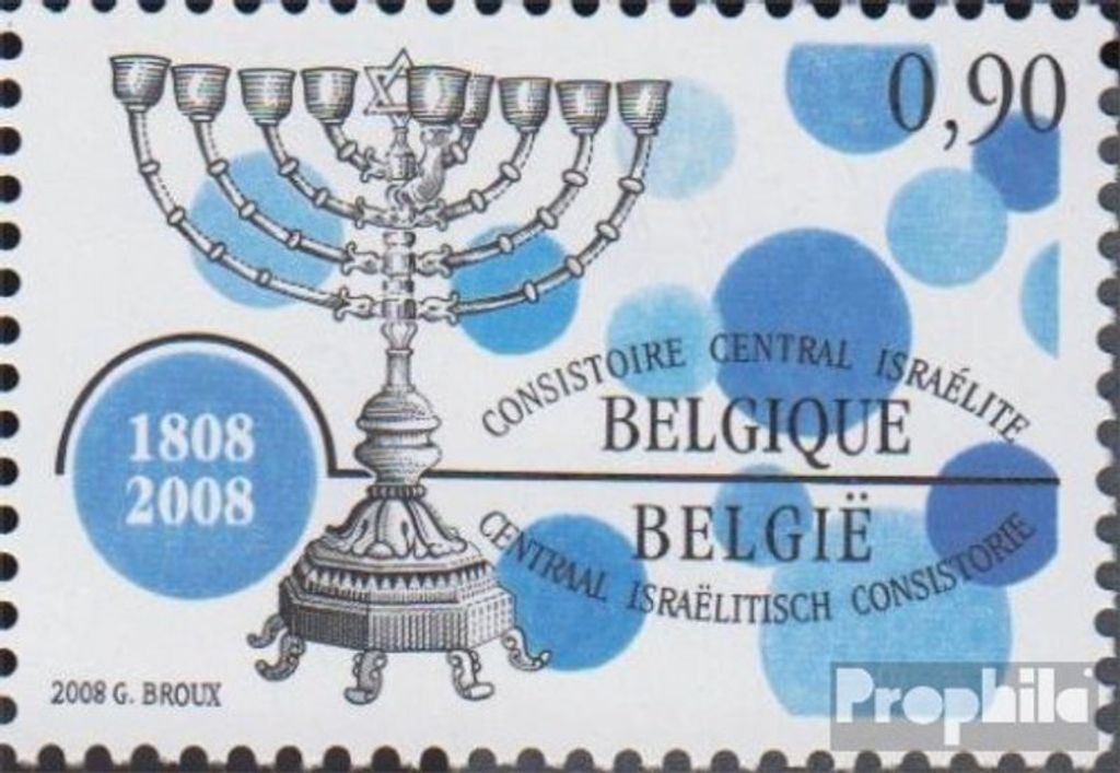 Briefmarken Belgien 2008 Mi 3813 (kompl.Ausg.) postfrisch Israelitische Kulturgemeinschaft
