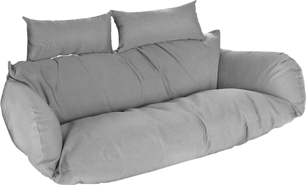 HOME DELUXE Polyrattan Hängesessel Kissen TWIN Grau - 105 x 41 x 45 cm | Outdoorkissen, Auflagen