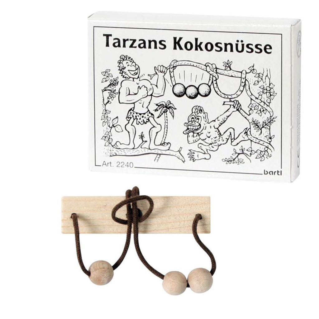 Knobelspiel Mini-Knobelspiel Tarzans Kokosnüsse Geduldspiel Mitgebsel