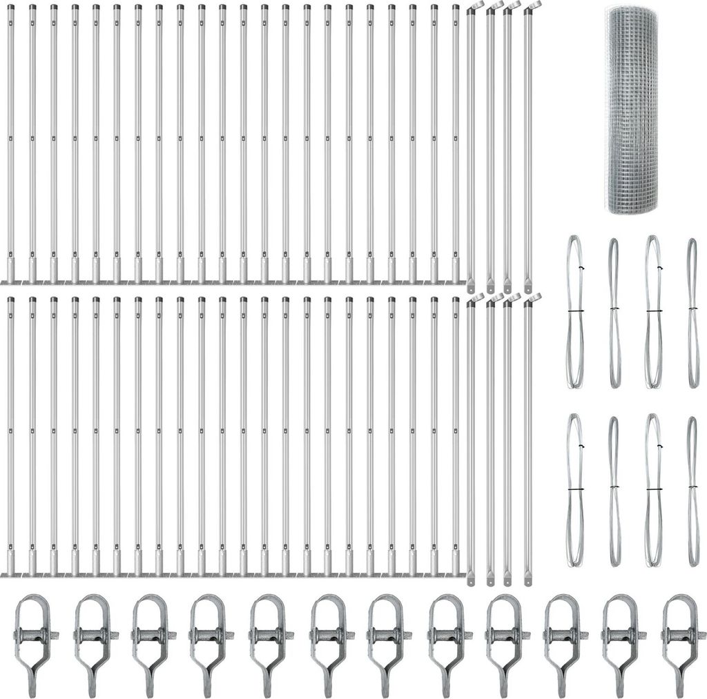 Möbel Schweißdrahtzaun mit 13 Flanschposts 0,5x100 m Verzinkter Stahl - Metallzäune 3352375